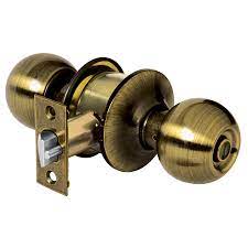 [43470] Cerradura para recámara tipo esfera acabado latón antiguo