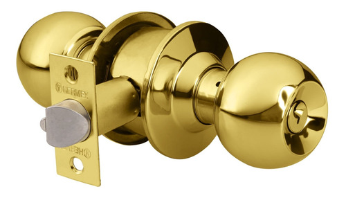 [43473] Cerradura para recámara tipo esfera acabado latón brillante