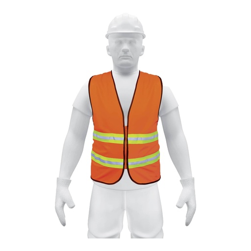 [13473] Chaleco de seguridad con cintas dobles 3/4" con cierre naranja