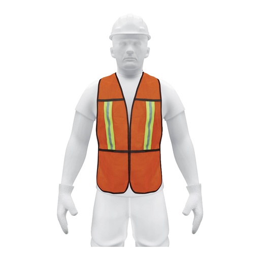 [21026] Chaleco de seguridad con cintas reflejantes de alta visibilidad verde 