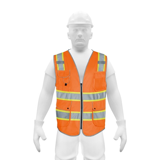 [14426] Chaleco de seguridad máxima visibilidad sin cierre naranja