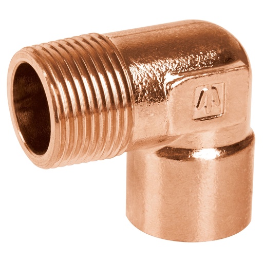 [49648] Codo de cobre 3/4" x 90° cuerda exterior