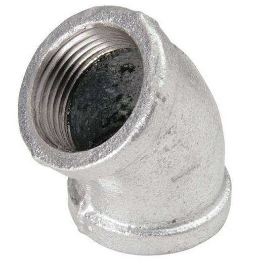 [COD08380] Codo galvanizado de 1 1/4" x 45°