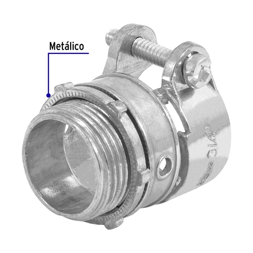 [47344] Conector curvo para tubo flexible 3/4"