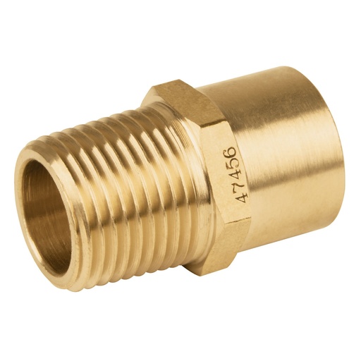 [47456] Conector de latón npt soldable de 1/2" x 3/8"