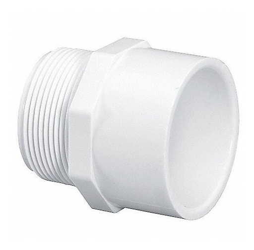 [CON06040-1] Conector de pvc hidráulico cuerda exterior de 2 1/2"