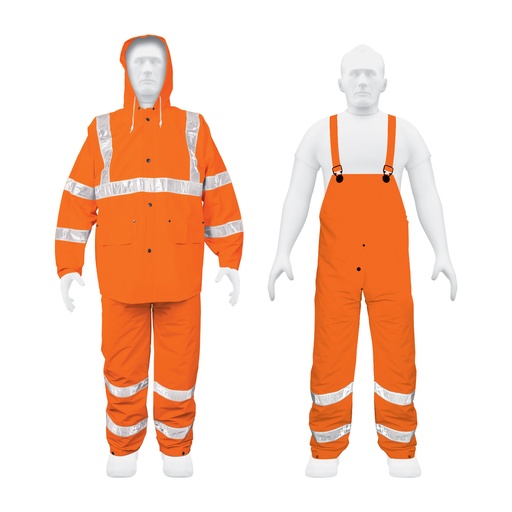 [17409] Conjunto impermeable  con reflejante naranja grande