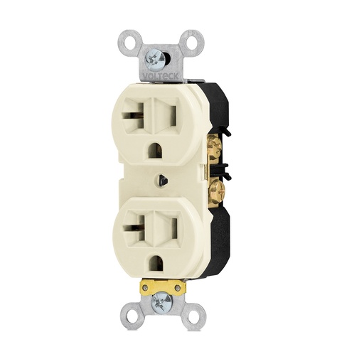 [46100] Contacto de empotrar dúplex marfil aterrizado standard