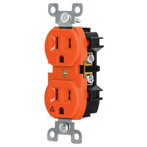 [46105] Contacto de empotrar dúplex naranja aterrizado standard