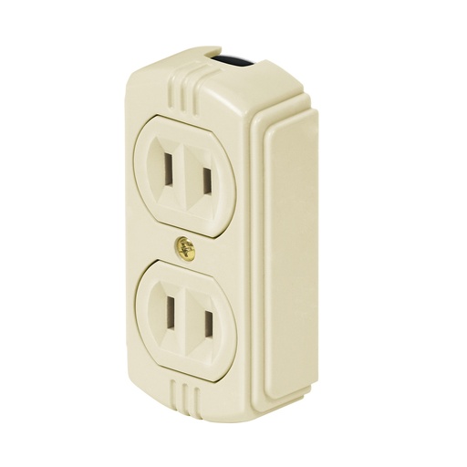 [46106] Contacto de sobreponer dúplex marfil sin tierra