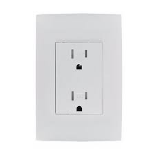 [CON03312] Contacto dúplex y tierra blanco