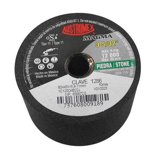 [AUS1286] Copa para piedra de 4" con entrada 5/8" grano 120 magma (AUS1286)