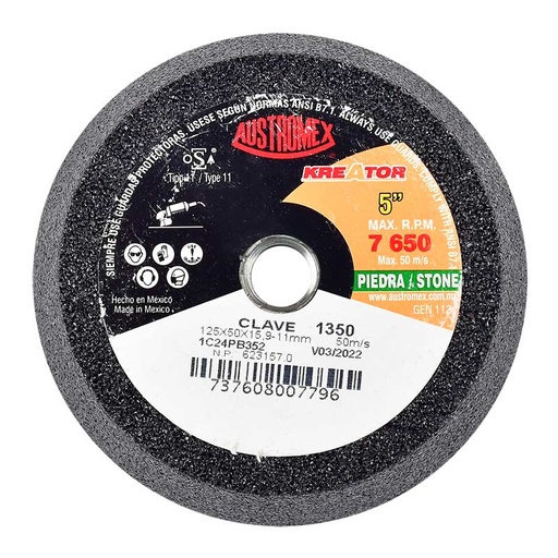 [AUS1350] Copa para piedra de 5" con entrada 5/8" grano 24 kreator (AUS1350)