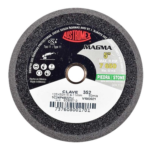 [AUS352] Copa para piedra de 5" con entrada 5/8" grano 24 magma (AUS352)