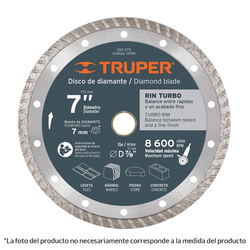 [12979] Disco de diamante rin turbo de 4"
