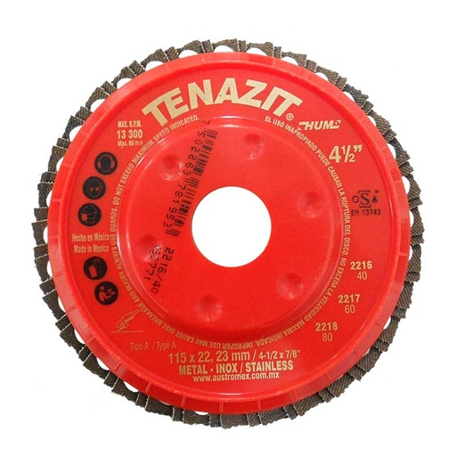 [AUS2216] Disco laminado grano 40 de 4 1/2" hum (AUS2216)