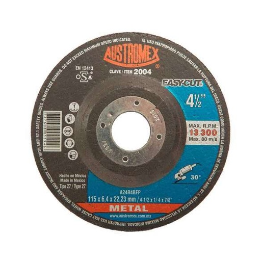 [AUS2004] Disco para desbaste metal de 4 1/2" easy-cut (AUS2004)