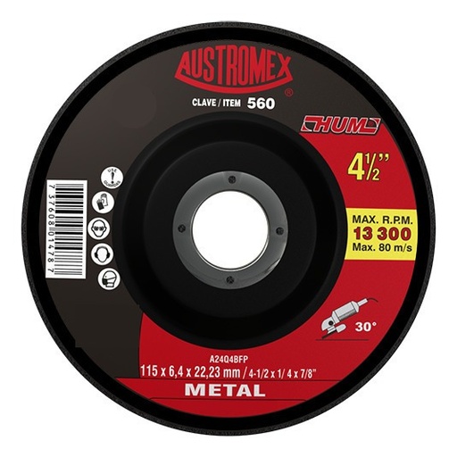 [AUS560] Disco para desbaste metal de 4 1/2" hum (AUS560)