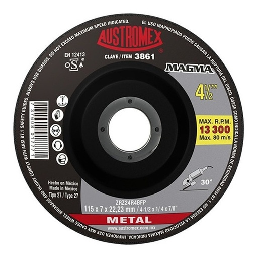 [DIS00280-1] Disco para desbaste metal de 4 1/2" magma (AUS3861)