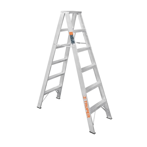 [10497] Escalera de tijera doble tipo ll de 6 peldaños aluminio