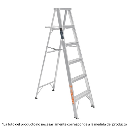 [10438] Escalera de tijera tipo III de 4 peldaños aluminio y bandeja