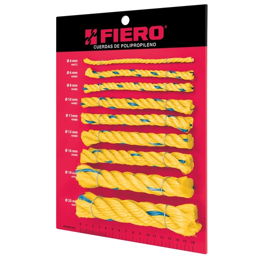 [55694] Exhibidor de cuerdas amarillas de polipropileno