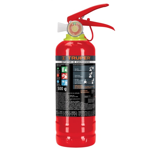 [101172] Extintor portátil recargable de 0.5 kg de polvo ABC