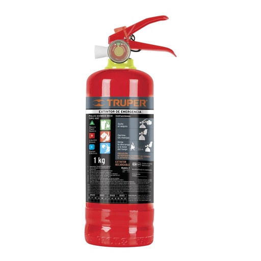[100276] Extintor portátil recargable de 1 kg polvo tipo ABC