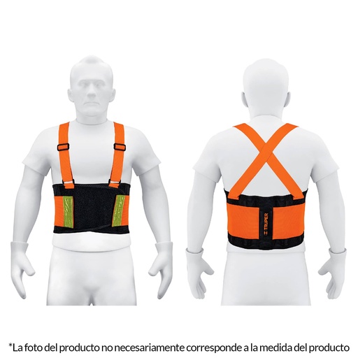 [100358] Faja lumbar de alta visibilidad talla extra grande naranja
