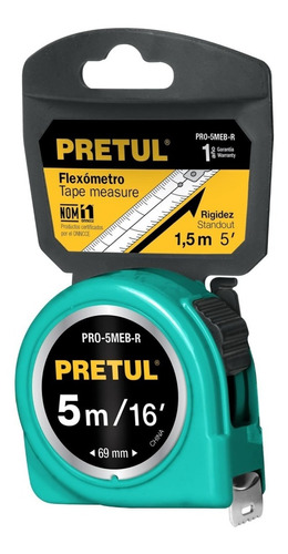[21612] Flexómetro verde de 5 mts