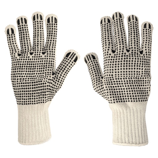 [21830] Guantes de algodon con puntos de PVC en palma y dorso