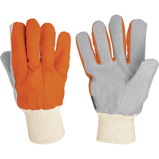 [14244] Guantes de carnaza y loneta uso ligero