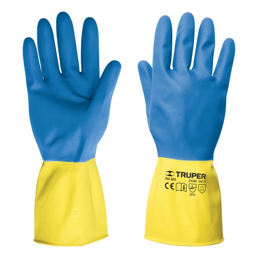 [15268] Guantes de latex reforzados para limpieza talla mediana