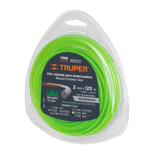 [17606] Hilo redondo para desbrozadora de 2 mm x 15 mts