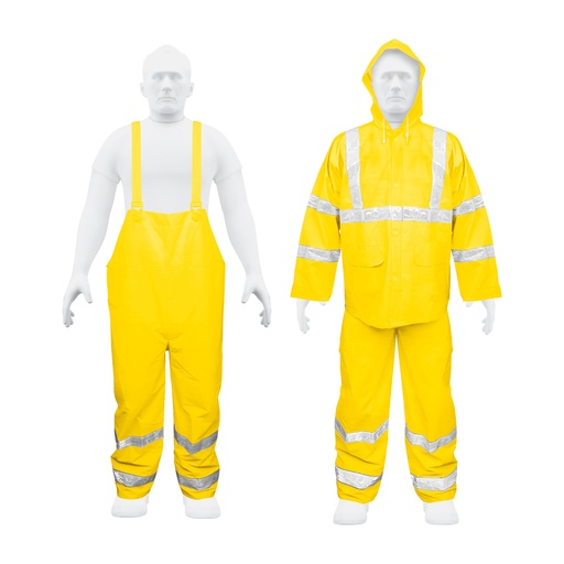 [18417] Impermeable traje con cintas reflejante grande
