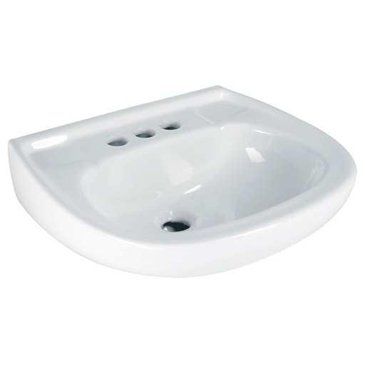 [44002] Lavabo de porcelana con rebosadero blanco