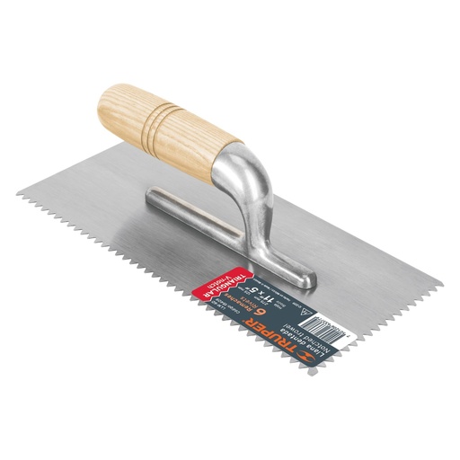 [15409] Llana de 11" dentada triangular con 6 remaches con mango madera