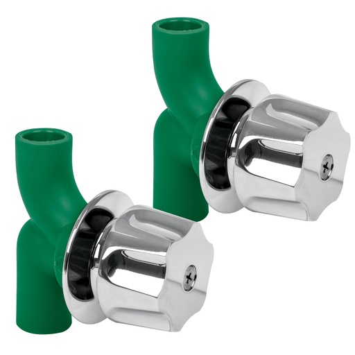 [49828] Llaves de ppr para regadera de 1/2" con manerales metalicos