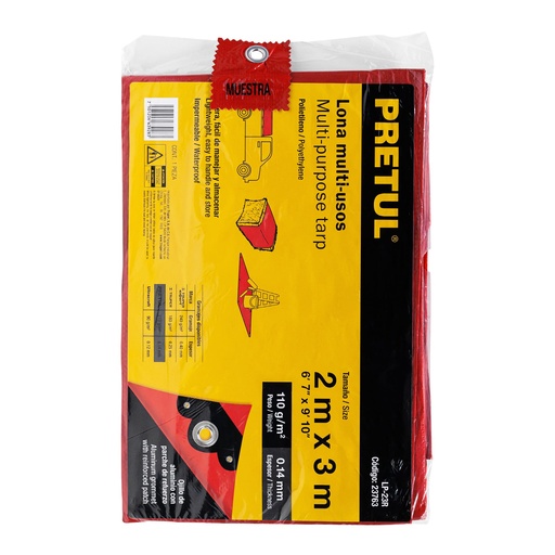 [23763] Lona 2 x 3 mts roja