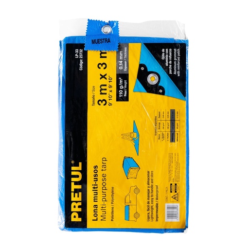 [23732] Lona 3 x 3 mts azul