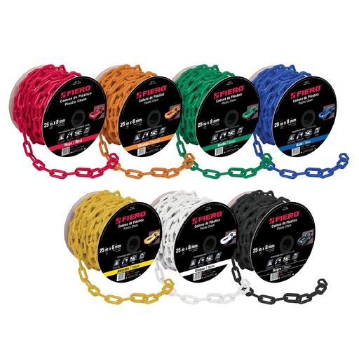 [44186] Metro de cadena de plástico 8 mm roja