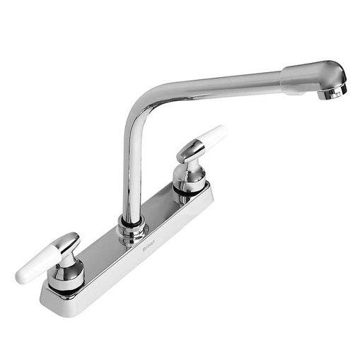 [49180] Mezcladora para fregadero de 8" cuello cobra con manerales tipo cono