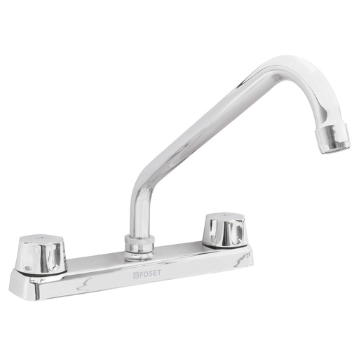 [49239] Mezcladora para fregadero de 8" cuello largo con manerales tipo hexagonales