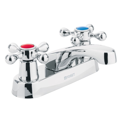 [47680] Mezcladora para lavabo de 4" cuello largo con manerales tipo cruceta