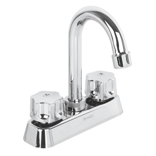 [49288] Mezcladora para lavabo de plástico de 4" cuello bar con manerales tipo standart