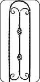 [PAVER309] Panel vertical 2 piñas con arco 90 x 22 cm 1/4" x 1/2" paver309