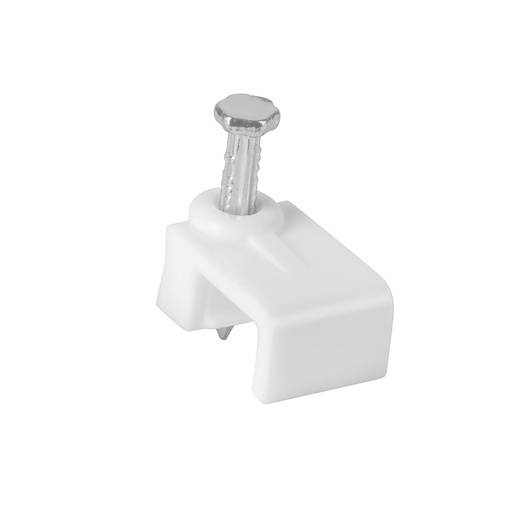 [48278] Paquete de 20 grapas blancas para cable plano de 5 mm x 8.5 mm