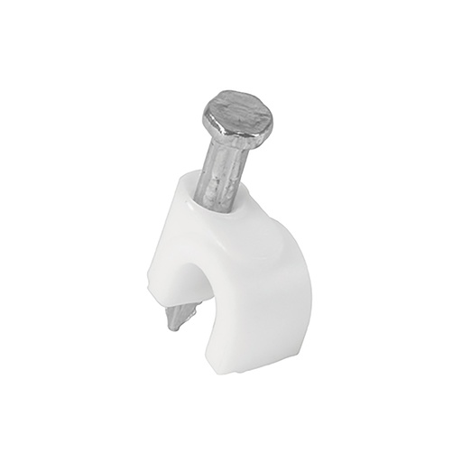 [48272] Paquete de 20 grapas blancas para cable redondo de 6 mm