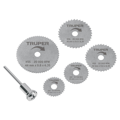 [102328] Paquete de 5 mini discos sierras para mototool.