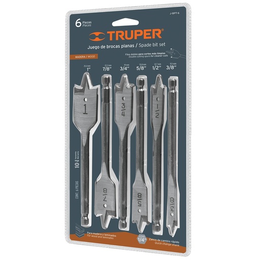 [11395] Paquete de 6 brocas planas de manita